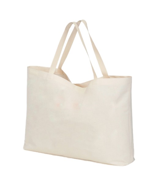 Sacola Tipo Ecobag de Algodão CRÚ 40 x 45 x 15 cm LATERAL COLORIDA